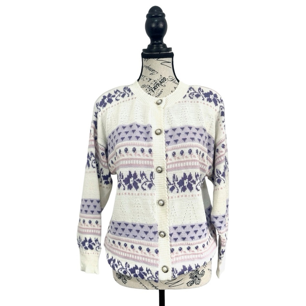 Vintage 90’s Pastel Pointelle Knit Cardigan
